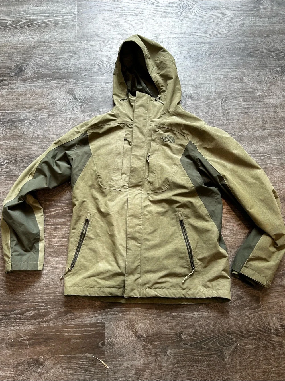 The North Face Men's Two-Tone Olive Hooded Ski Jacket